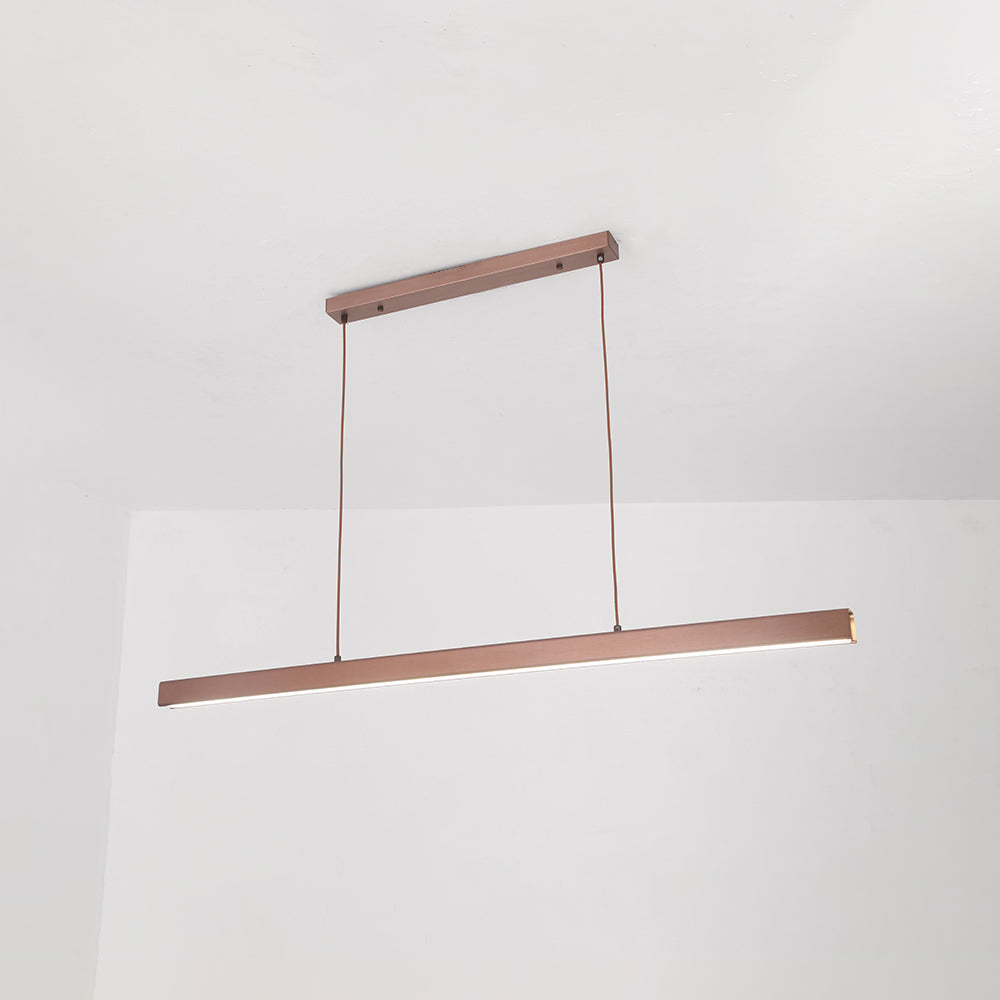 Lampa wisząca LED Nexis z liniową ramą, czarno-brązowe wykończenie