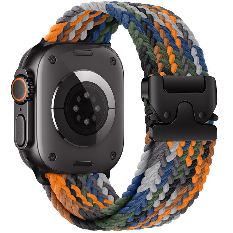 Cinturino intrecciato in nylon per Apple Watch con fibbia paracadute