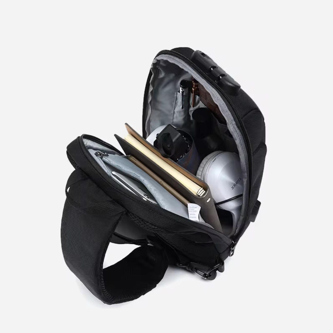 Crossbody Travel Bag With Anti-Theft Lock And USB Charging Port