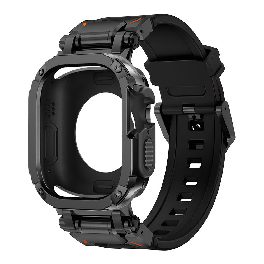 Banda de goma fluorescente resistente RavenTac con estuche 2 en 1 para Apple Watch