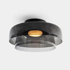 Handgefertigte Glasdeckenleuchte, nordisches Lumenweave-Design mit mehreren Ebenen
