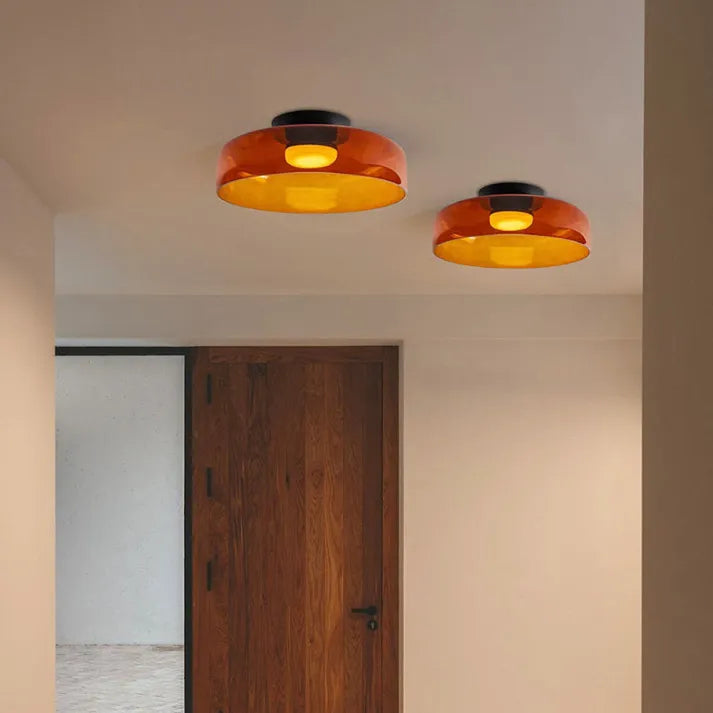 Handgefertigte Glasdeckenleuchte, nordisches Lumenweave-Design mit mehreren Ebenen