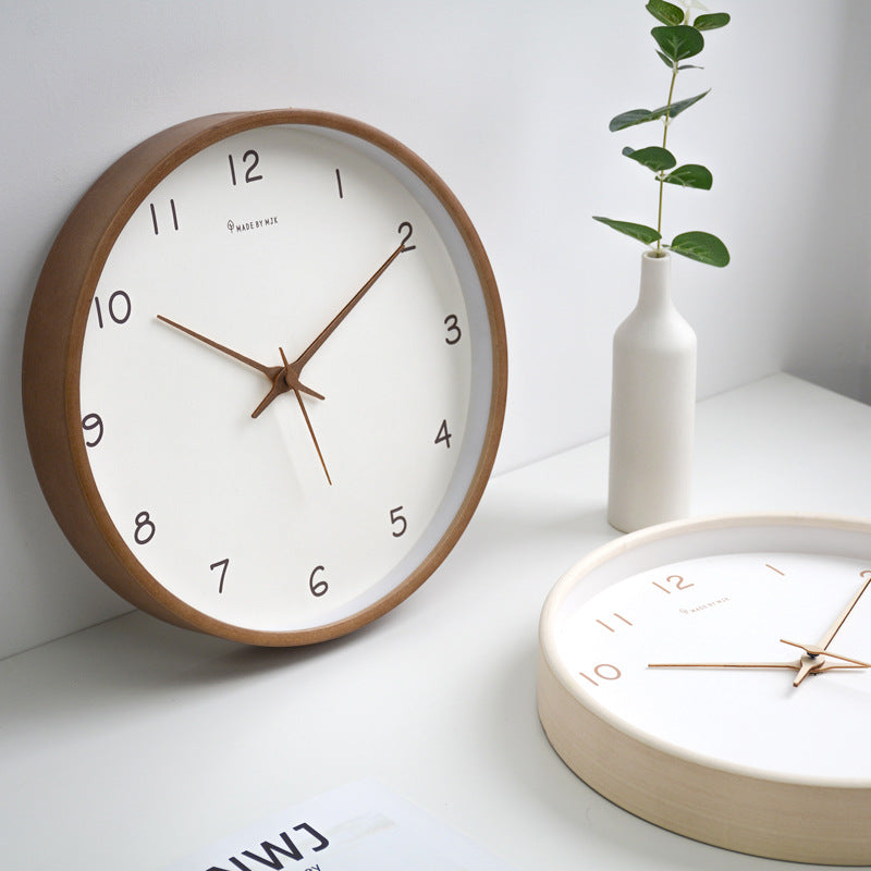 Wanduhr aus Massivholz, analoges Design von AuroraWood mit lautloser Zeigerbewegung
