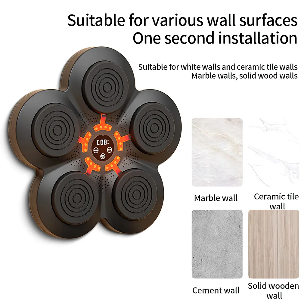 NovaStrike Smart Wall Boxing Machine, Bluetooth Music & Reaction Lights