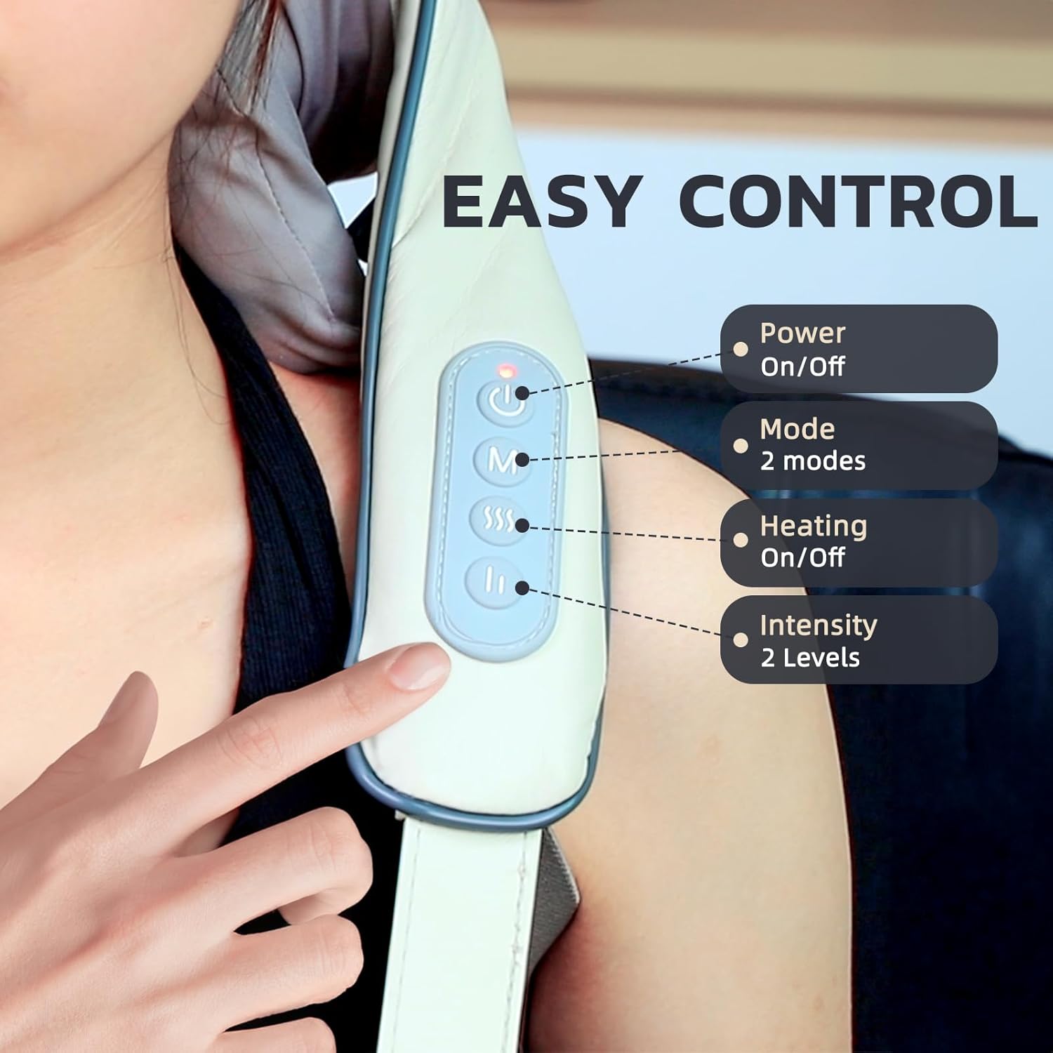 Elektrisches Shiatsu-Nacken- und Rückenmassagegerät mit Wärme, VitaPulse