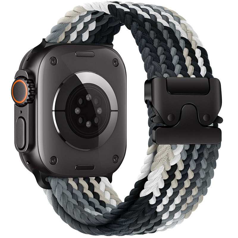 Cinturino intrecciato in nylon per Apple Watch con fibbia paracadute