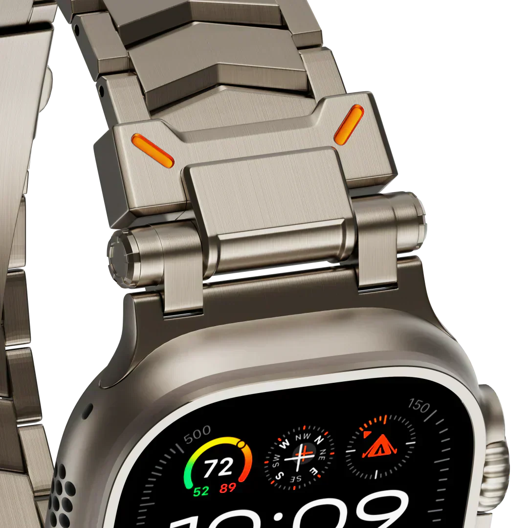 Elestra V01 titaniumrem til Apple Watch, V-formet design