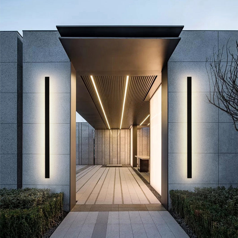 Elegante aplique de parede preto, luz LED Nyx para paredes exteriores