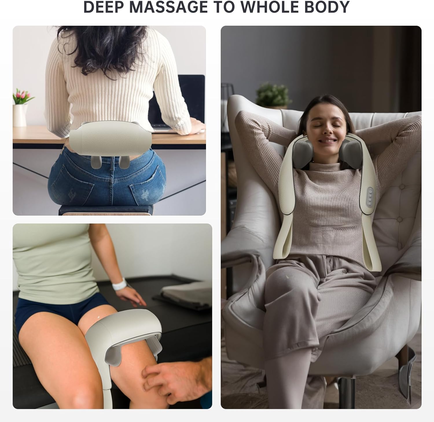Elektrisches Shiatsu-Nacken- und Rückenmassagegerät mit Wärme, VitaPulse