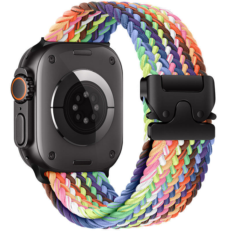 Cinturino intrecciato in nylon per Apple Watch con fibbia paracadute