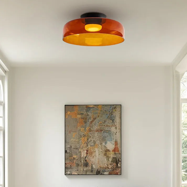 Handgefertigte Glasdeckenleuchte, nordisches Lumenweave-Design mit mehreren Ebenen