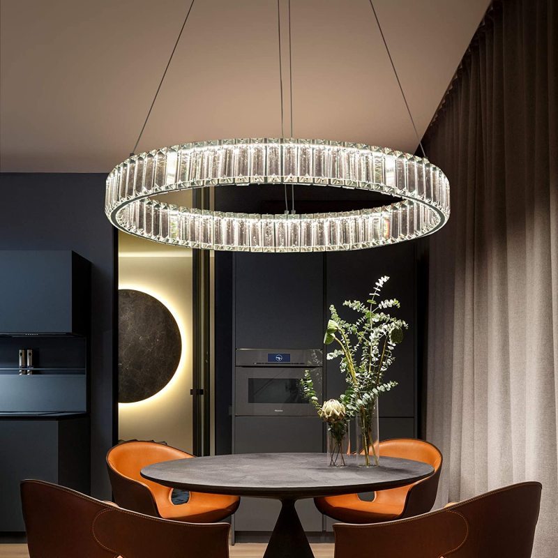 Kristy Elegant Round Crystal Chandelier, Clear | Fioriscas