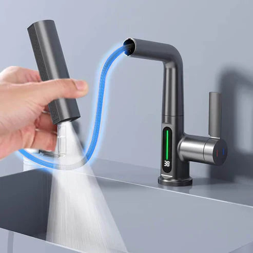 Ausziehbare Küchenarmatur, Aqualine FluxPull mit 60-cm-Schlauch und 360°-Schwenkfunktion