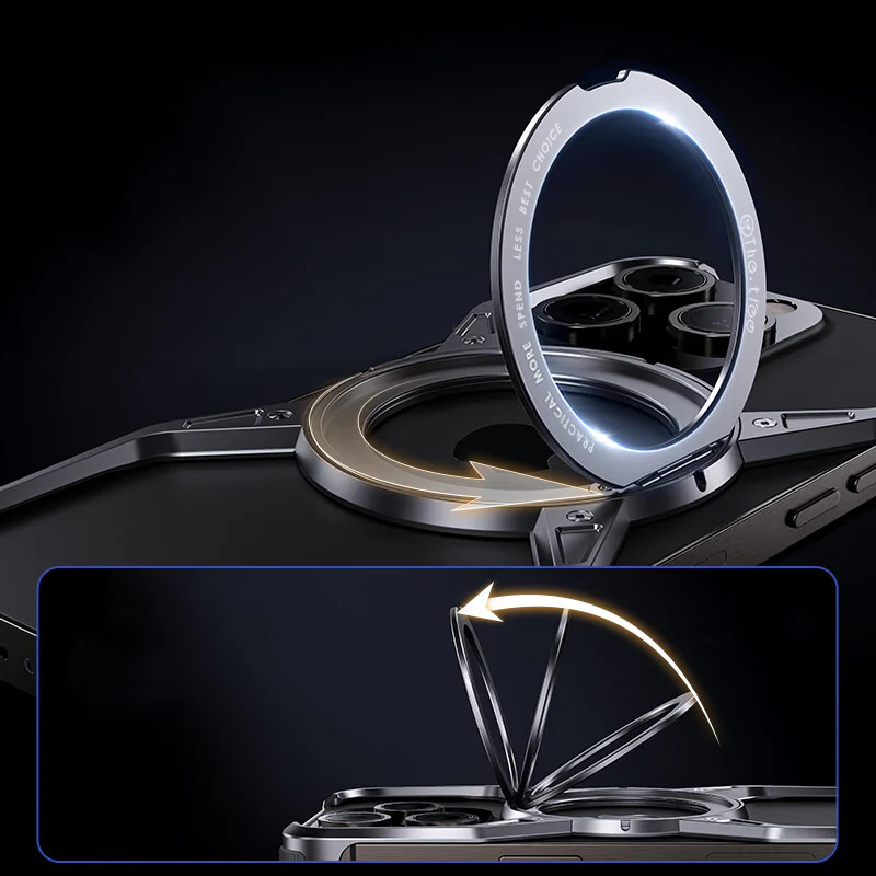 Avelon Magnetic Bumper Case for iPhone, 360° Ring Stand, Air-Cushion Corners