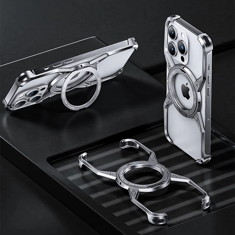 Avelon Magnetic Bumper Case for iPhone, 360° Ring Stand, Air-Cushion Corners