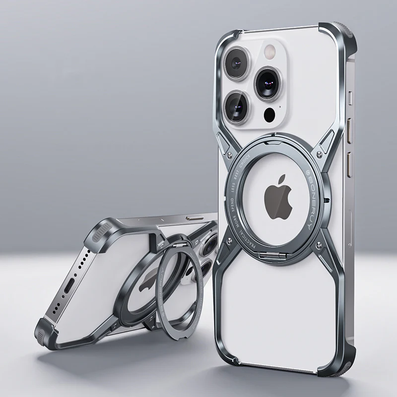 Avelon Magnetic Bumper Case for iPhone, 360° Ring Stand, Air-Cushion Corners