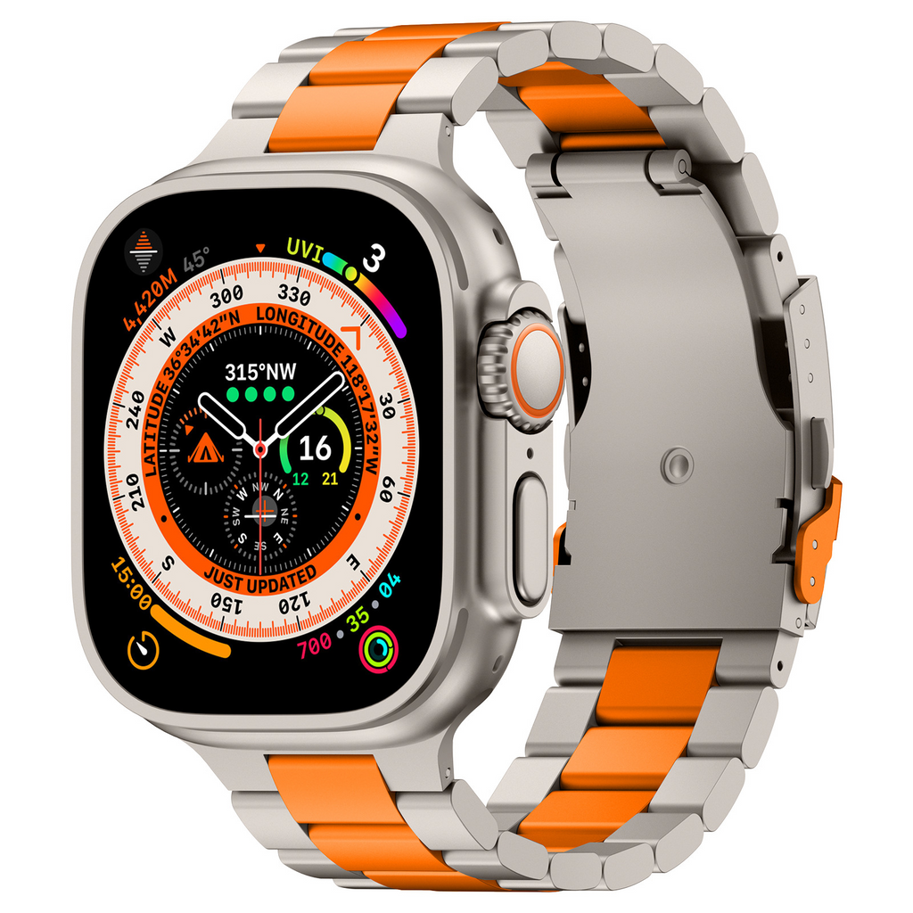Apple Watch Titanium Band With Folding Safety Buckle, Kestrel Style