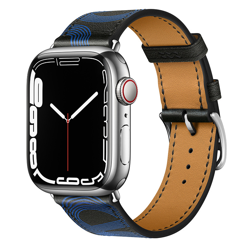 Marvelle valódi bőr Apple Watch szíj, kézzel varrott pánt, 38-49 mm
