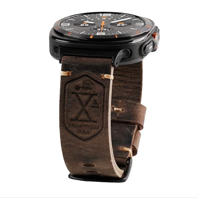 Full-Grain Leather Watch Band, Vintage Patina, Fits Samsung Watch Ultra 47mm