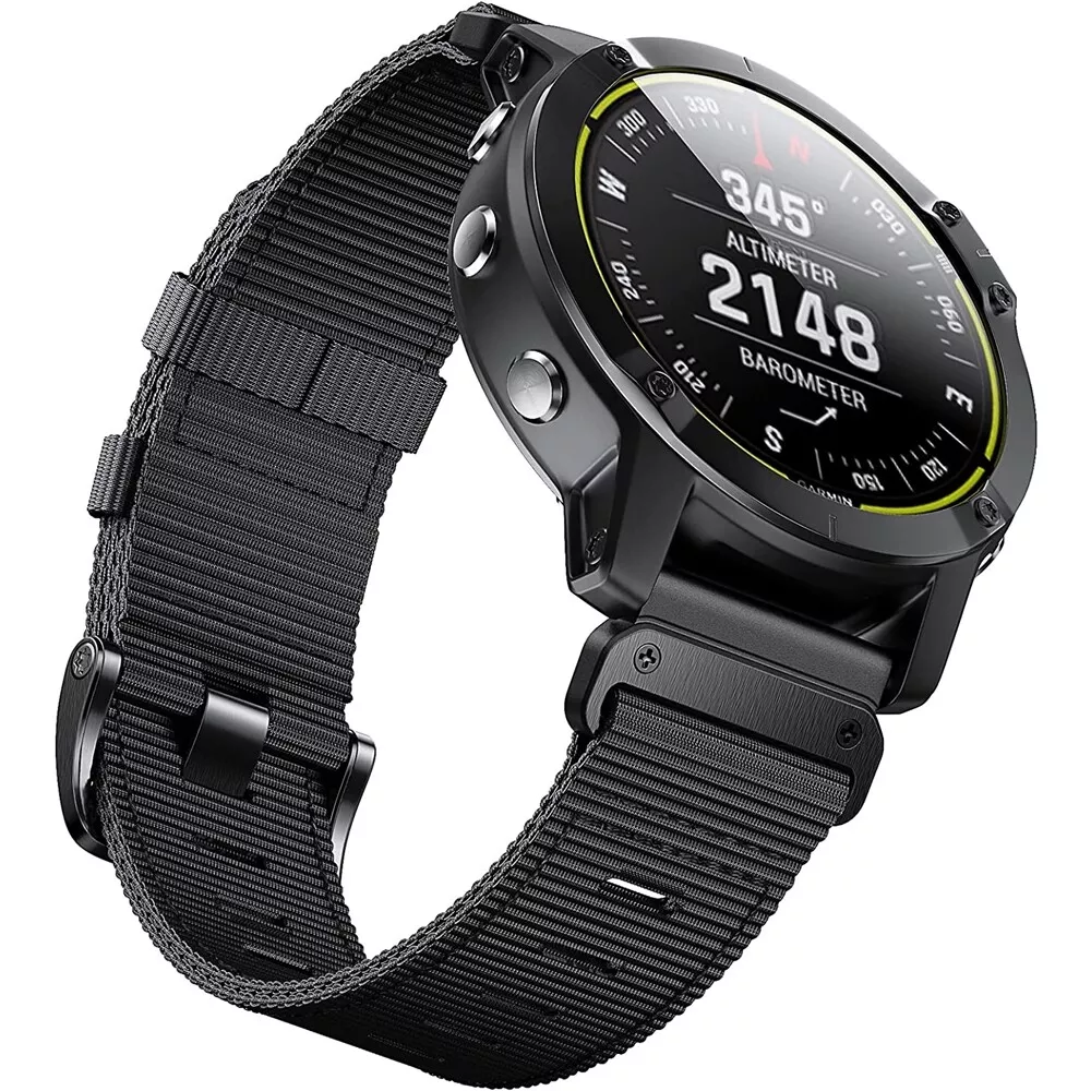 Rivaro Braided Nylon Tactical Strap for Garmin Fenix 5-8 Series