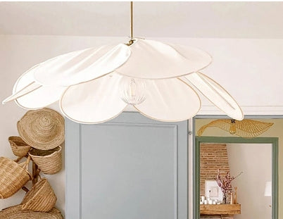 Gelaagde stoffen hanglamp, bloemmotief, Petalume