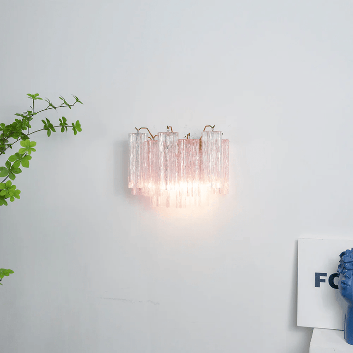 Aurora Wall Light Tronchi Glass Tube Tiered Amber Modern | Fioriscas