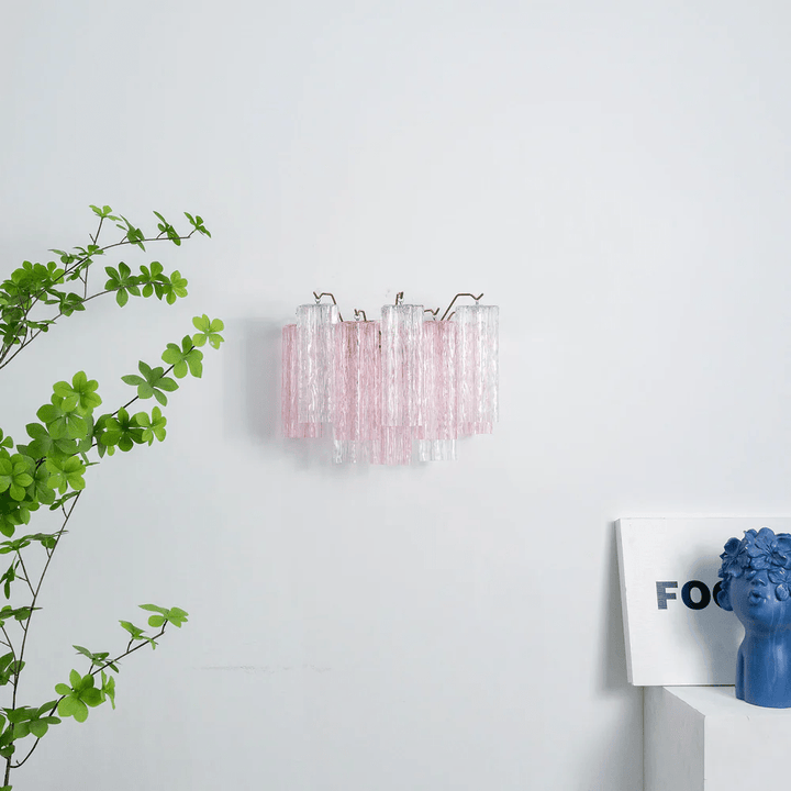 Aurora Wall Light Tronchi Glass Tube Tiered Amber Modern | Fioriscas