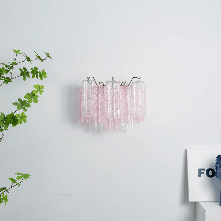 Aurora Wall Light Tronchi Glass Tube Tiered Amber Modern | Fioriscas
