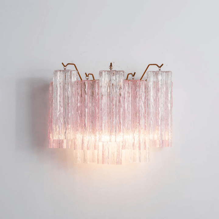 Aurora Wall Light Tronchi Glass Tube Tiered Amber Modern | Fioriscas