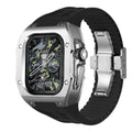 Kit de modification de boîtier en titane pour Apple Watch Ultra avec bracelet en caoutchouc fluoré