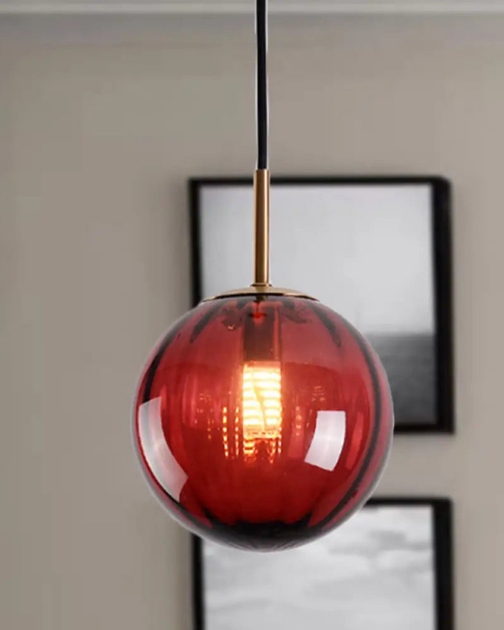Lampa wisząca VeraLux Vintage-Glow, przyciemniane szkło, sześć wariantów kolorystycznych