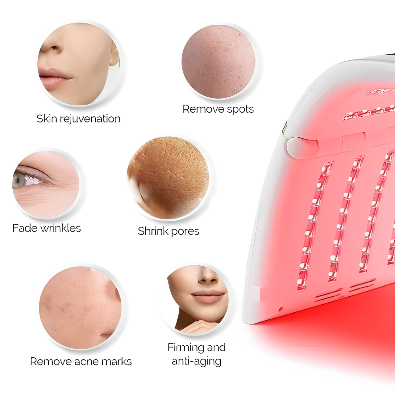 LunaGlow Seven-Color LED Photon Facial Device For Skin Renewal
