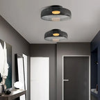 Handgefertigte Glasdeckenleuchte, nordisches Lumenweave-Design mit mehreren Ebenen
