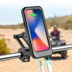 NovaTrail-cykeltelefonholder med vandtæt etui og 15 W trådløs powerbank