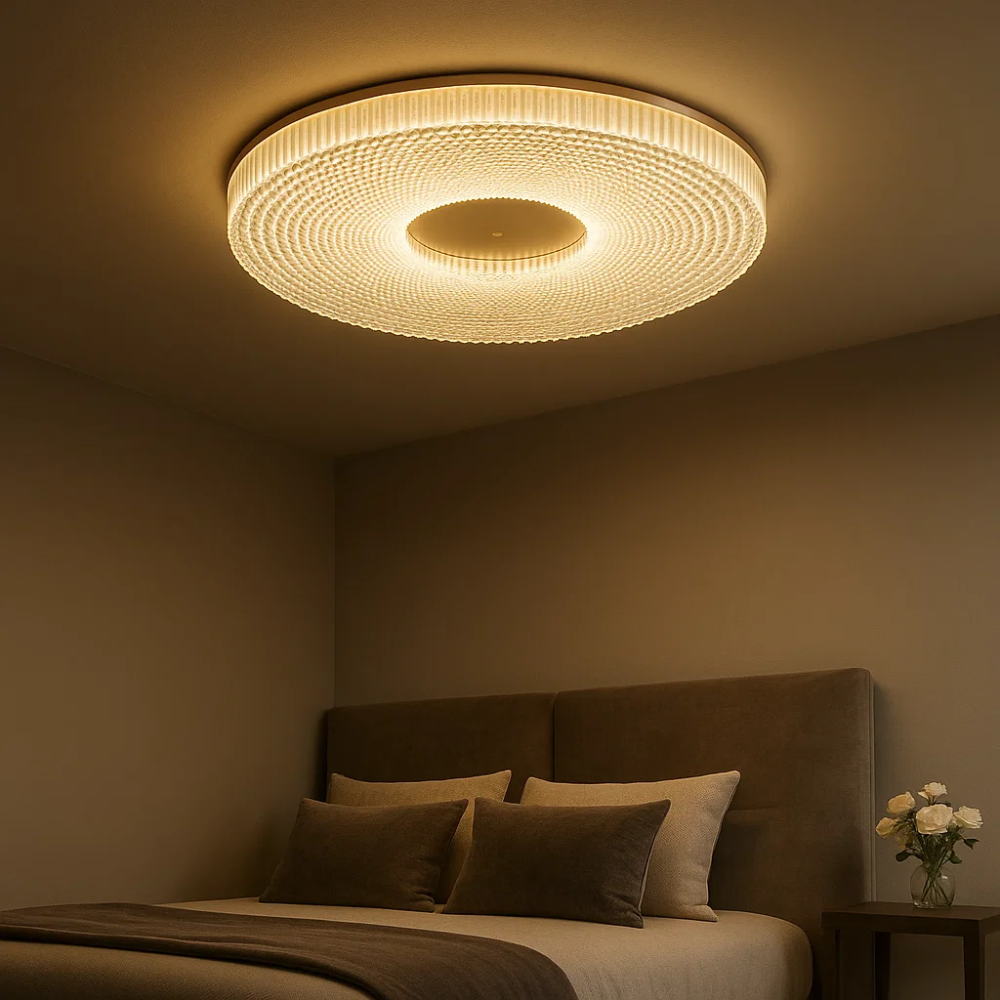 Stropní LED svítidlo Luminia s přisazenou montáží, tenké kovové a akrylátové provedení