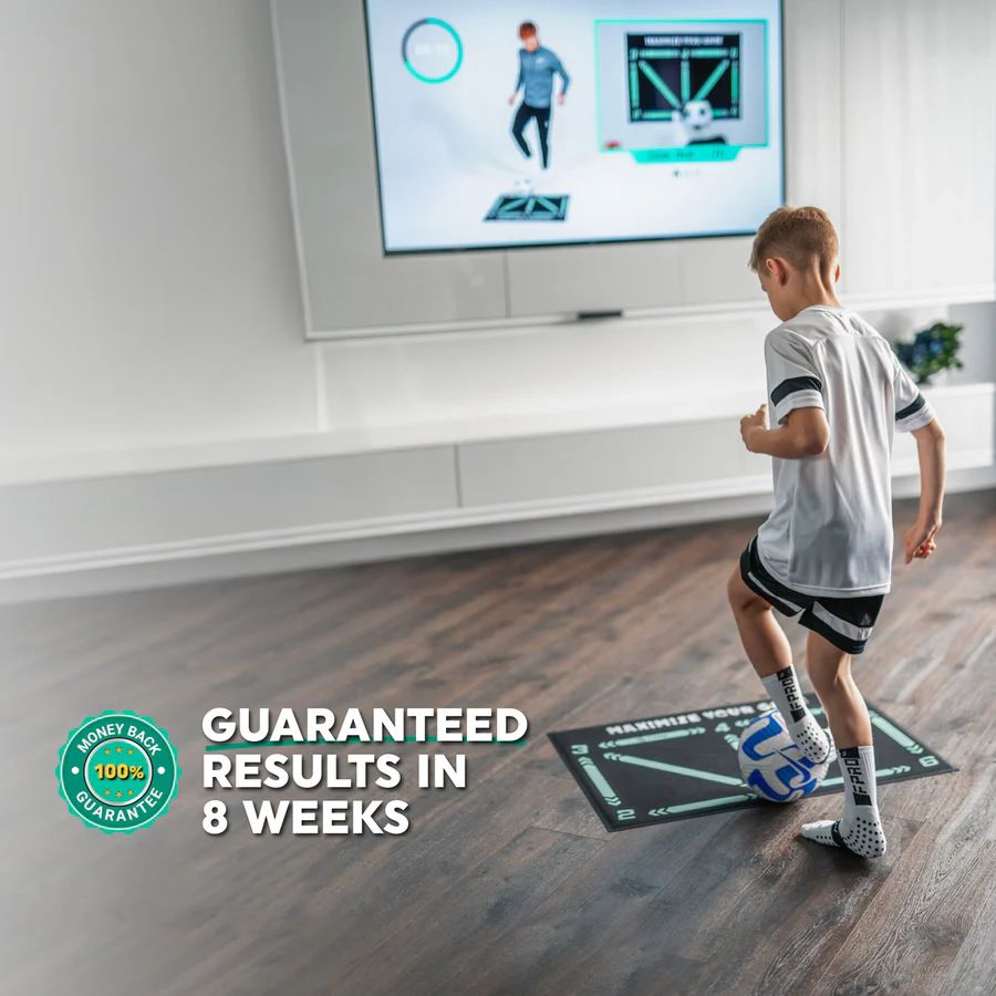 Kit de tapete de treino de agilidade para futebol com exercícios em vídeo e meias antiderrapantes