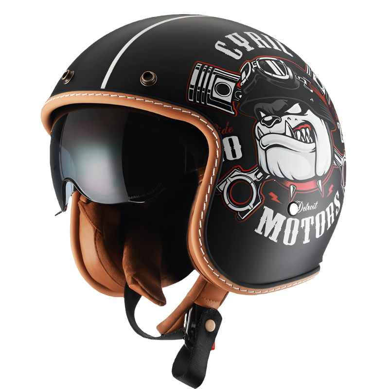 LumaPeak KB2 Motorradhelm mit offenem Gesicht, leichte ABS-Schale, DOT- und ECE-zertifiziert