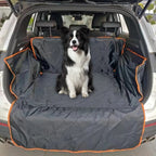 Cama-asiento de coche para perros con arnés de seguridad y bordes elevados, para perros medianos y grandes