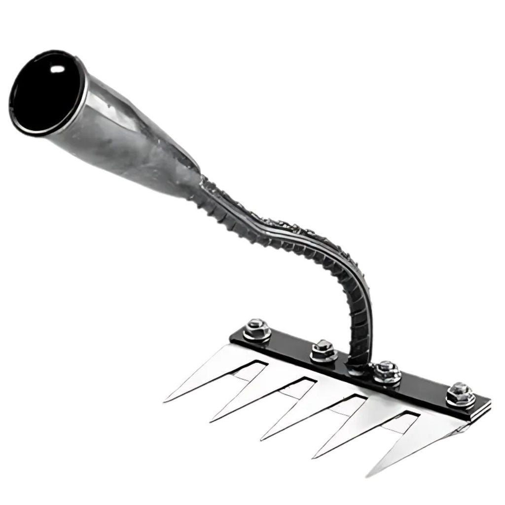ThriveGard Steel-Tooth Garden Weeding Rake, Ergonomic Adjustable Grip