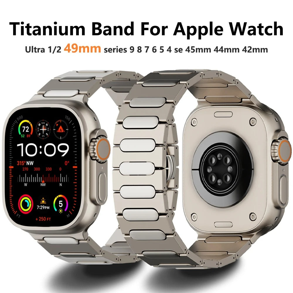 Titanový náramek pro Apple Watch Ultra 1/2, zapínání Aureon Butterfly