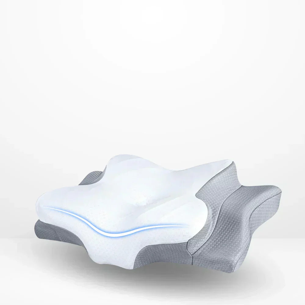 Almohada mariposa SomniWing de espuma viscoelástica para soporte del cuello