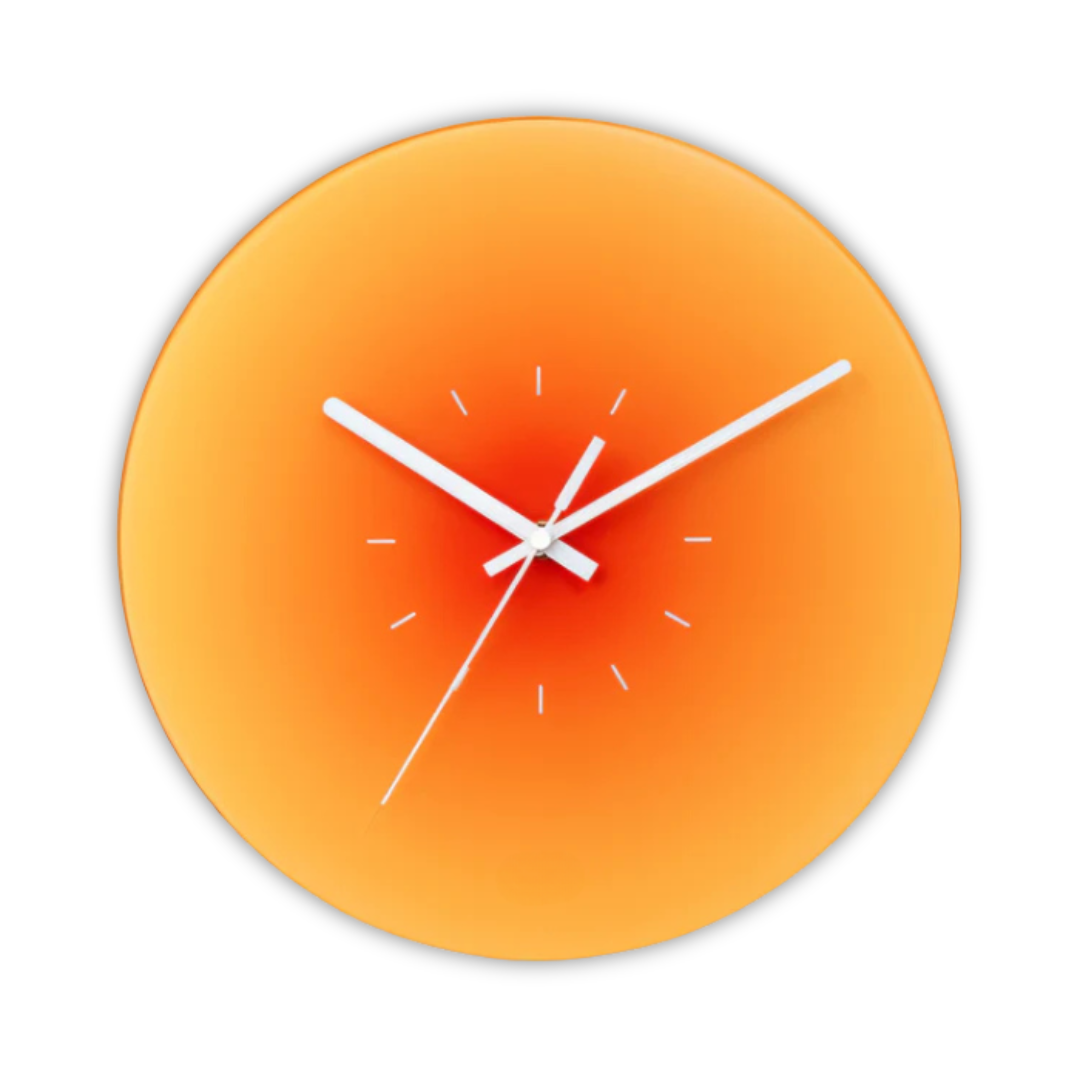Relógio de parede NovaLuxe em vidro, quartzo de movimento silencioso, com ou sem números