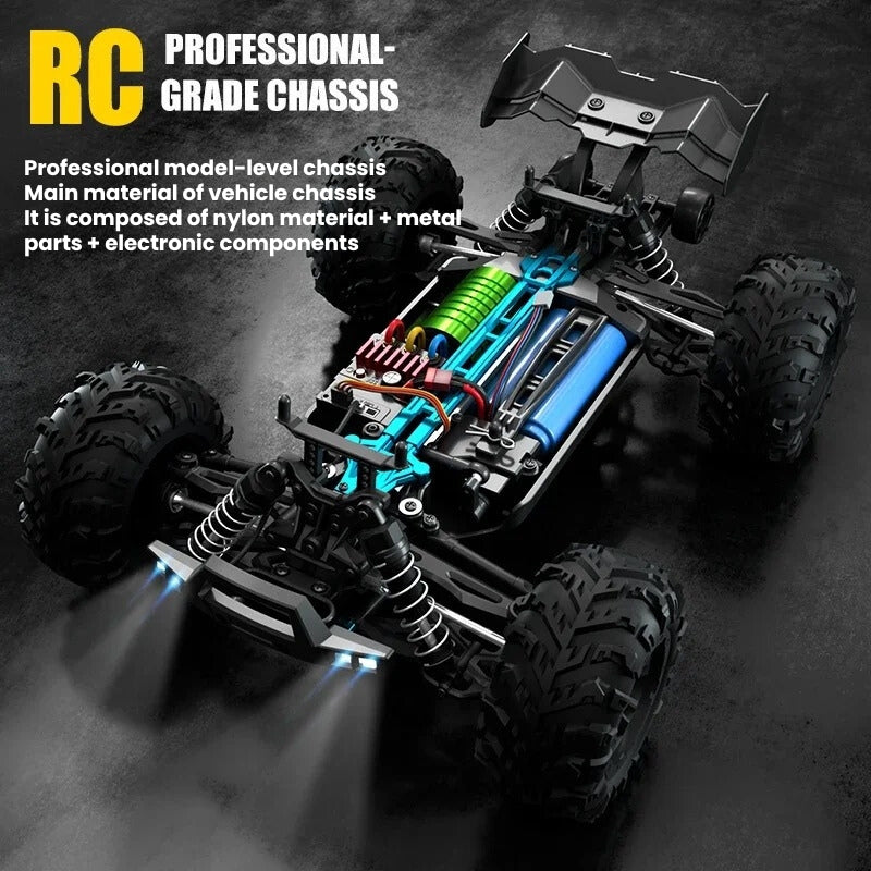 RC terénní truck StormRift 4WD v měřítku 1:16 s LED osvětlením a dálkovým ovládáním pro jízdu v noci