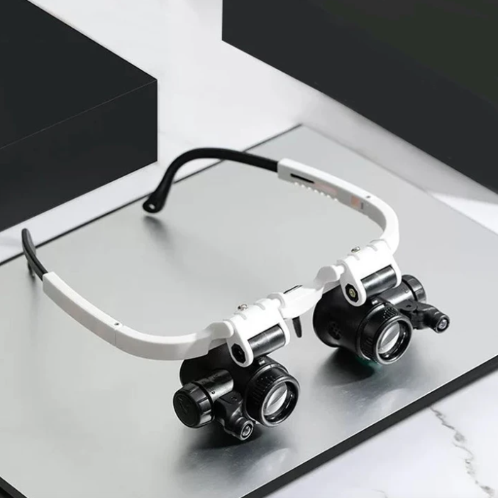 ClariVue LED Magnifier Glasses With 8x-23x Zoom And Brightness Control