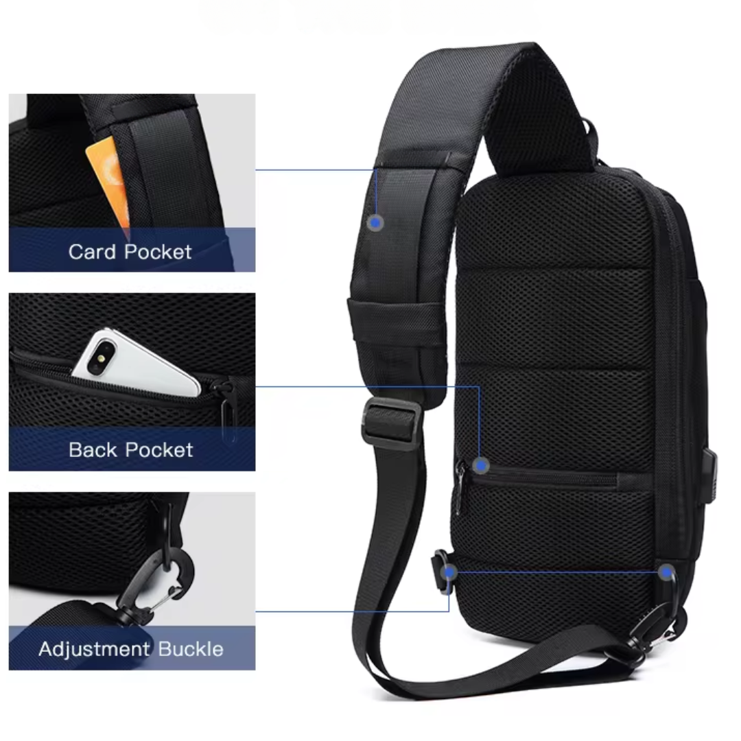 Crossbody Travel Bag With Anti-Theft Lock And USB Charging Port