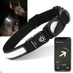 LumaPaw Waterproof Dog Collar, LED Light & AirTag Tracker Slot