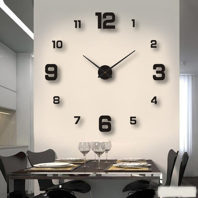 DIY 3D Wall Clock Kit, Numeral & Hand Layout, Two Size Ranges
