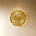 Celestial Aura Metal Wall Art With Warm Gold Glow Illumination