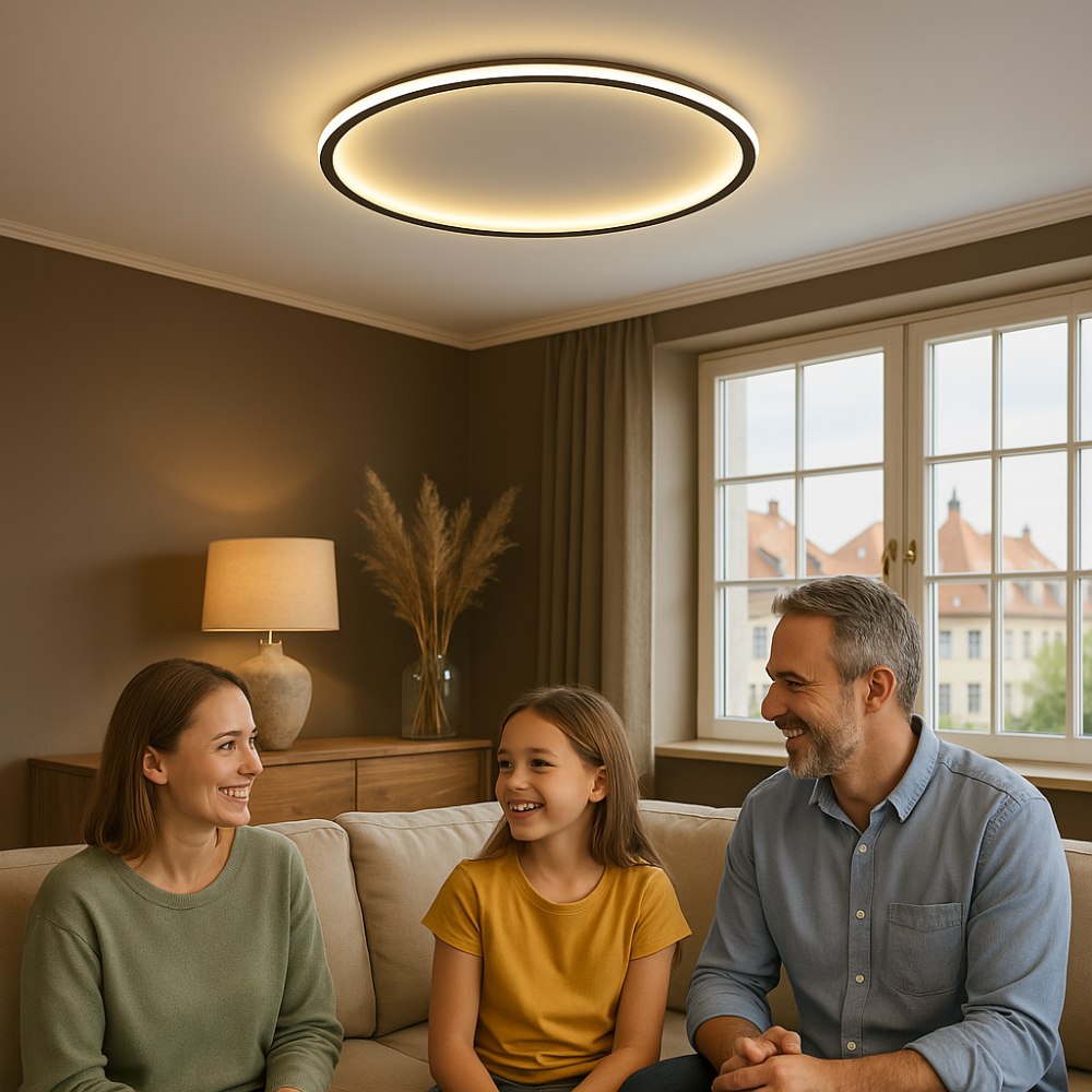 Lámpara de techo LED regulable SkagaNova, de aluminio y acrílico de estilo escandinavo