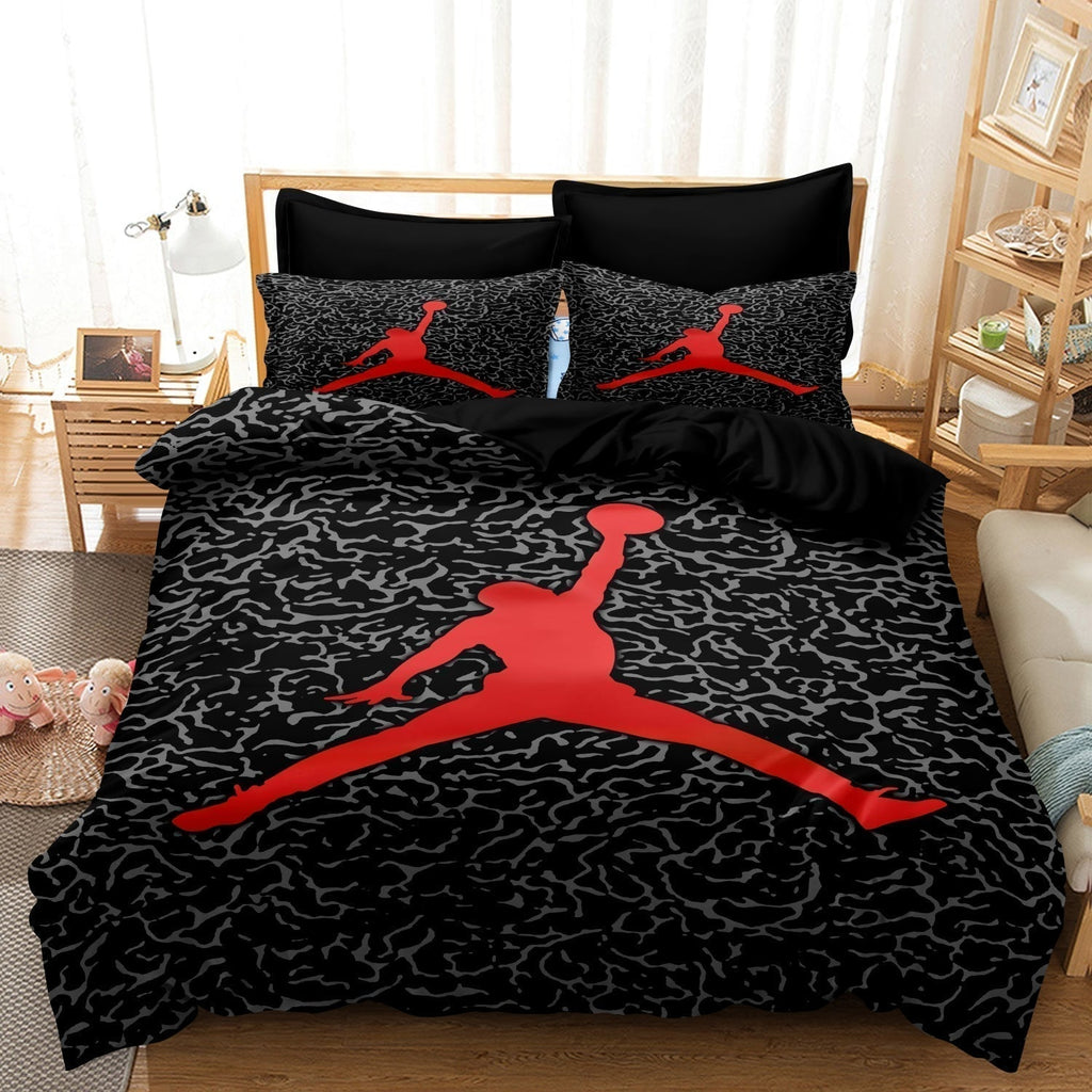 Sengetøjssæt med basketballprint til børn, blødt mikrofiber, fra enkeltseng til kingsize